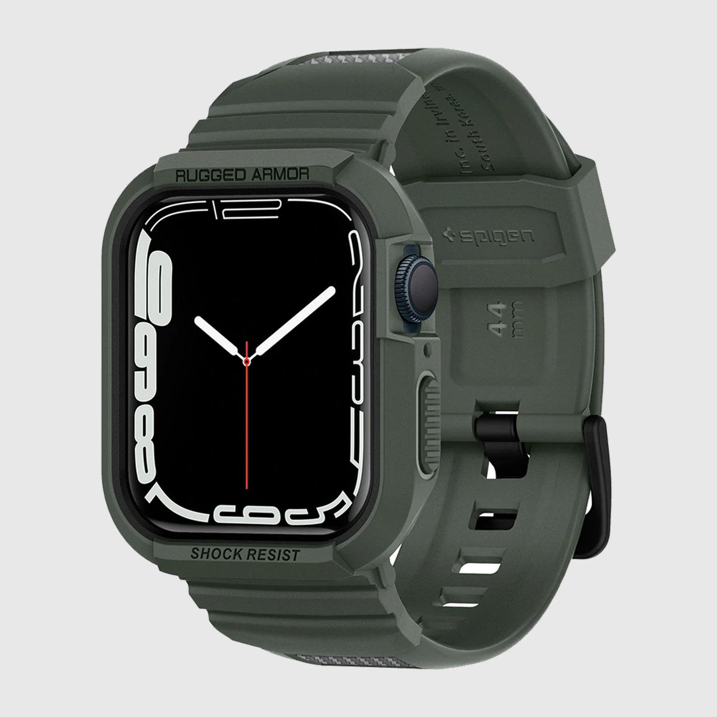 Spigen Rugged Armor PRO for Apple Watch Series 9 to Series 4 ( 45mm - 44mm ) with Wristband  - Military Green