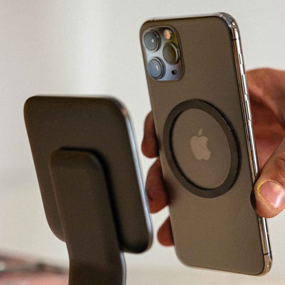 Mophie Snap+ Wireless Charging Stand 15W for iPhone - Smartphone - Qi-enable Devices ( Include Snap Adapter )- MagSafe Compatible - Black (Barcode: 840056140646 )
