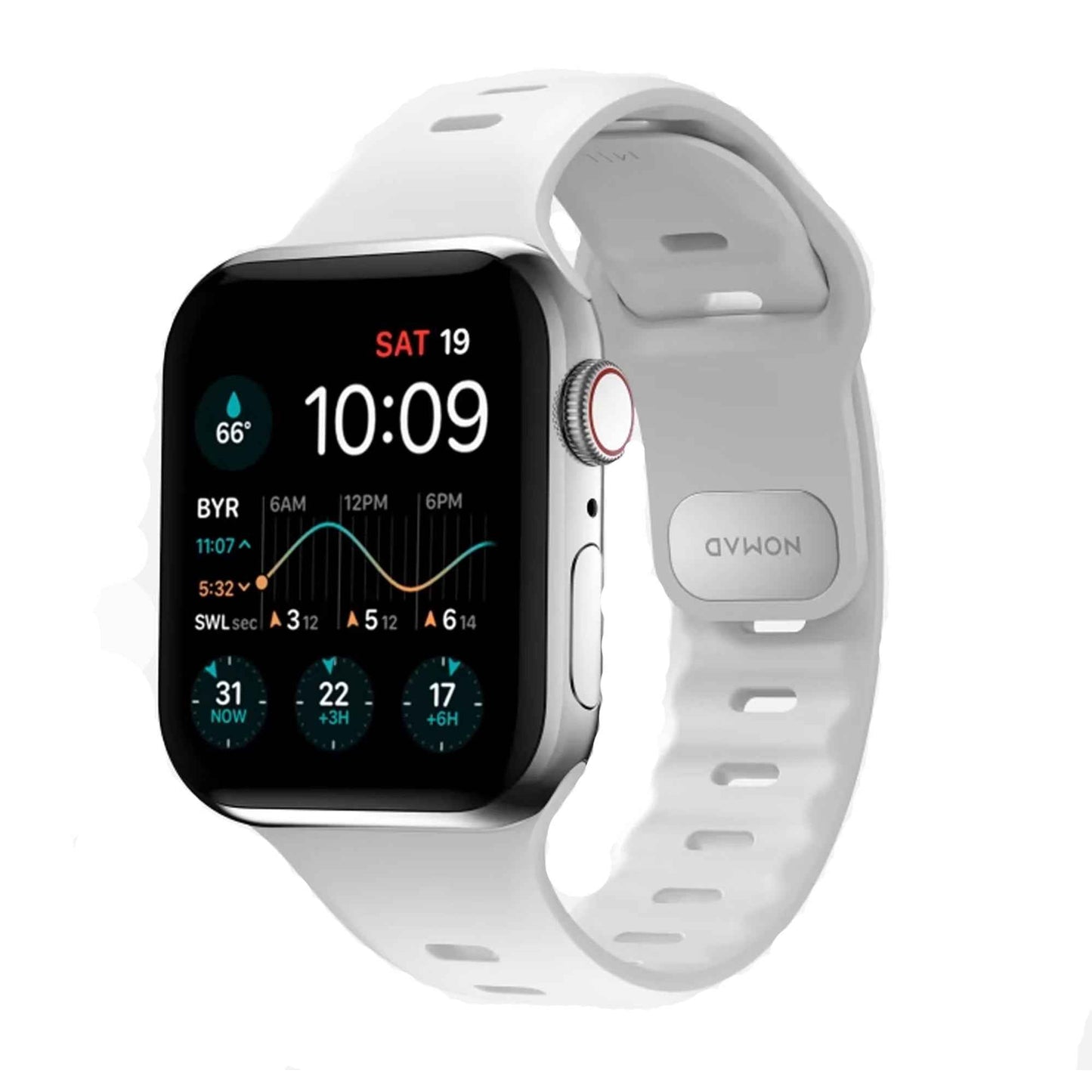 [ONLINE EXCLUSIVE] Nomad Sport Slim Band for Apple Watch 41mm - 40mm - 38mm ( Series SE - 7 - 6 - 5 - 4 - 3 - 2 - 1 ) - White ( Barcode: 856500011424 )