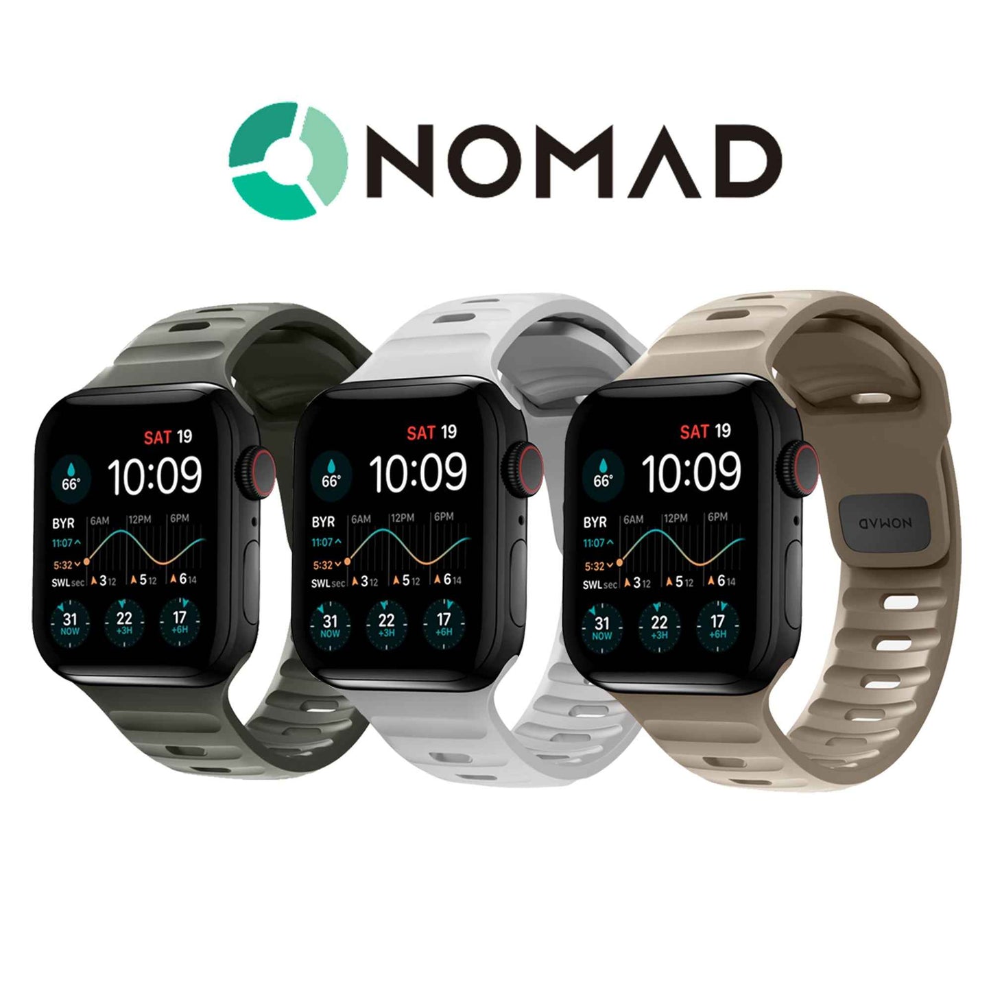 Nomad Sport Strap for Apple Watch Series 7 - 6 - SE - 5 - 4 - 3 - 2 - 1 ( 45mm - 44mm - 42mm ) V2 - Dune (Barcode: 856500011349 )
