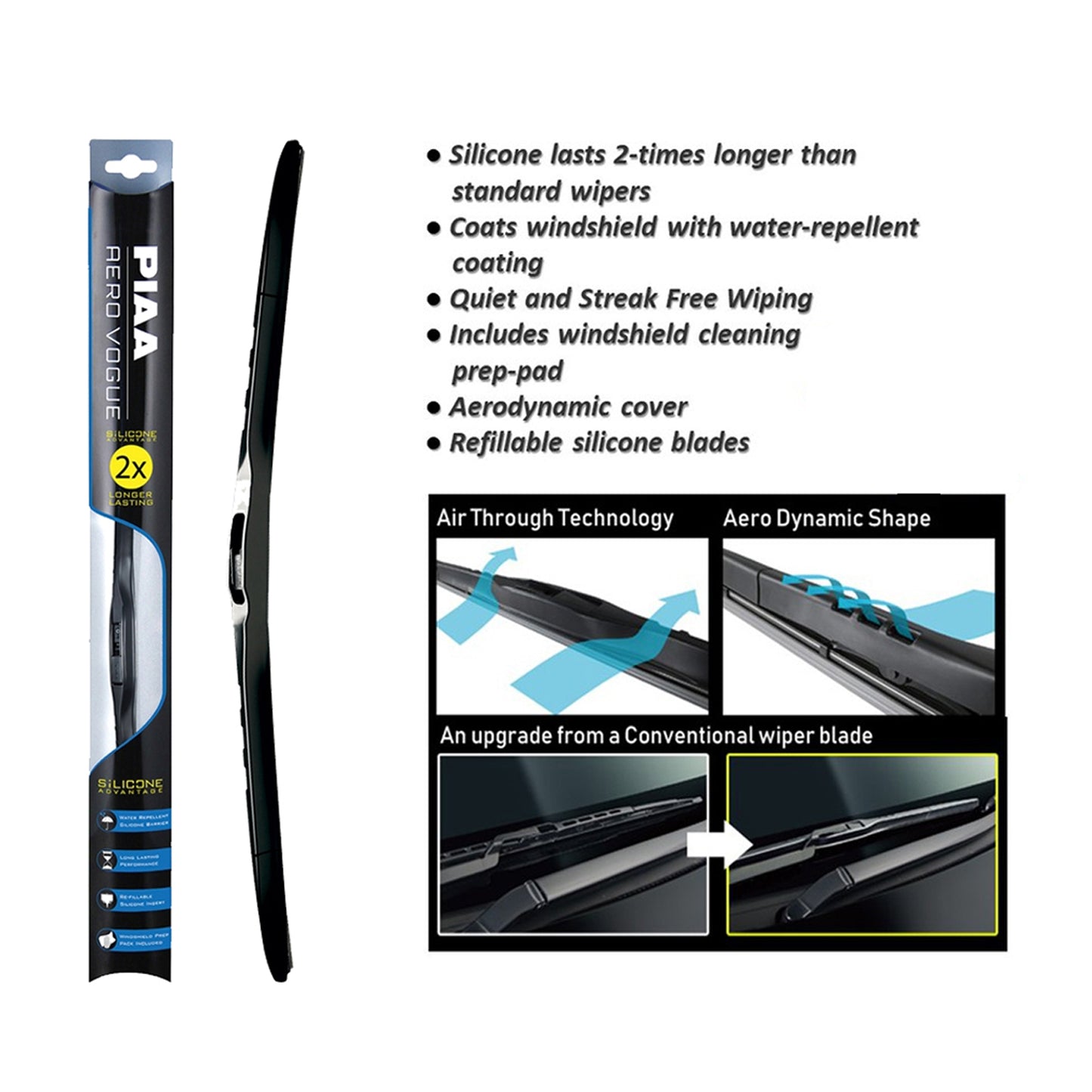 PIAA AERO VOGUE Car Wiper ( 12" ) - Black (Barcode: 4960311017950 )