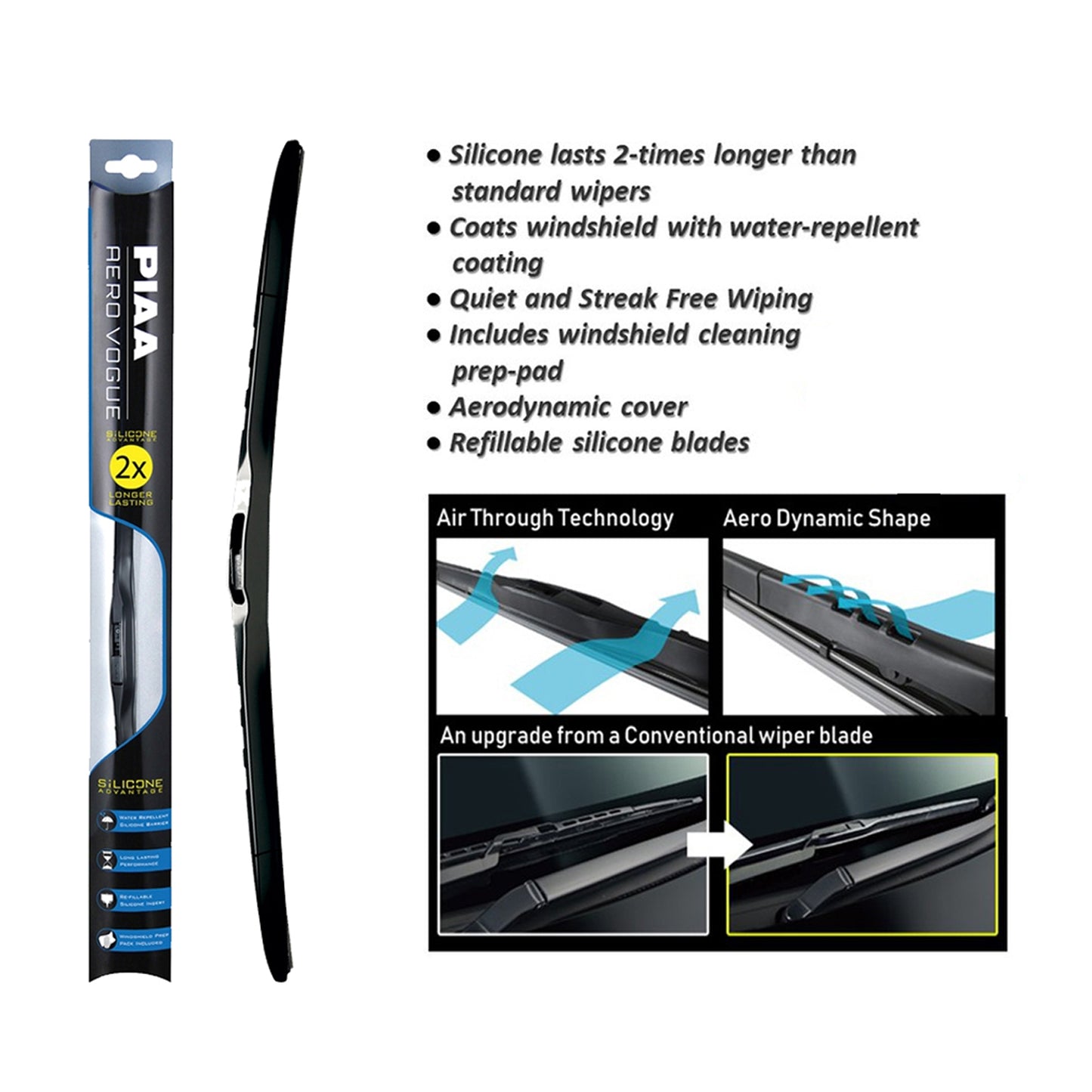 PIAA AERO VOGUE Car Wiper ( 18" ) - Black (Barcode: 4960311018001 )