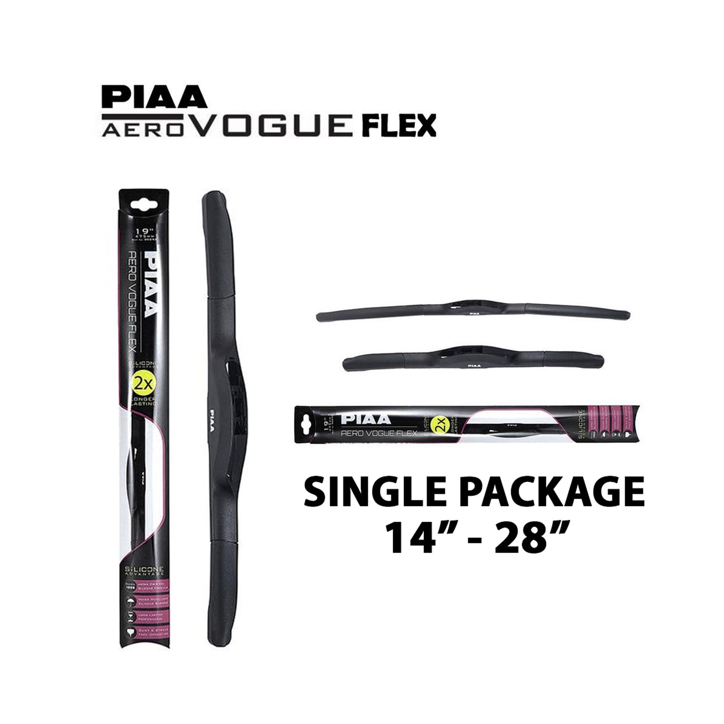 PIAA AERO VOGUE FLEX Car Wiper ( 14" ) - Black (Barcode: 4960311050902 )