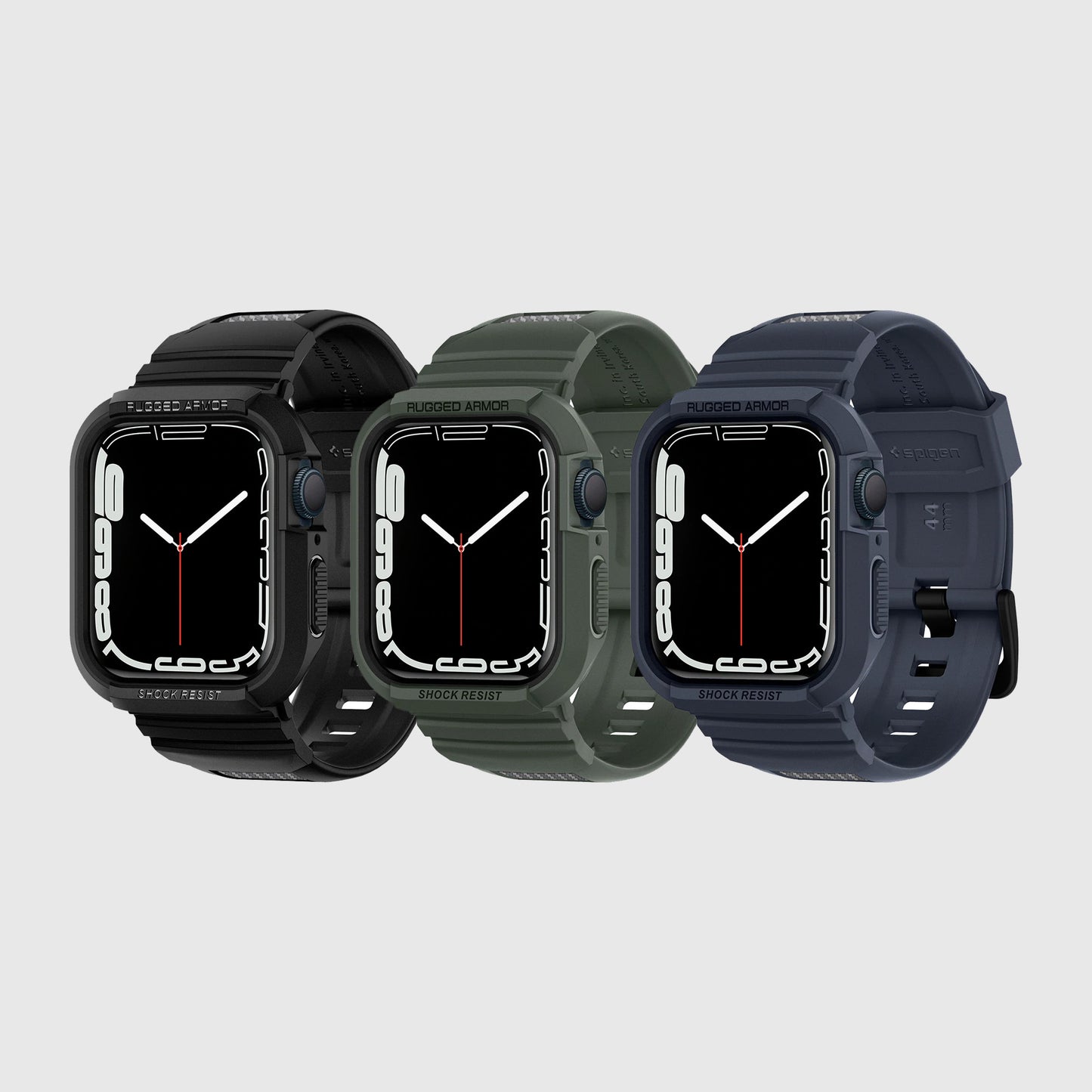 Spigen Rugged Armor PRO for Apple Watch Series 9 to Series 4 ( 45mm - 44mm ) with Wristband  - Military Green