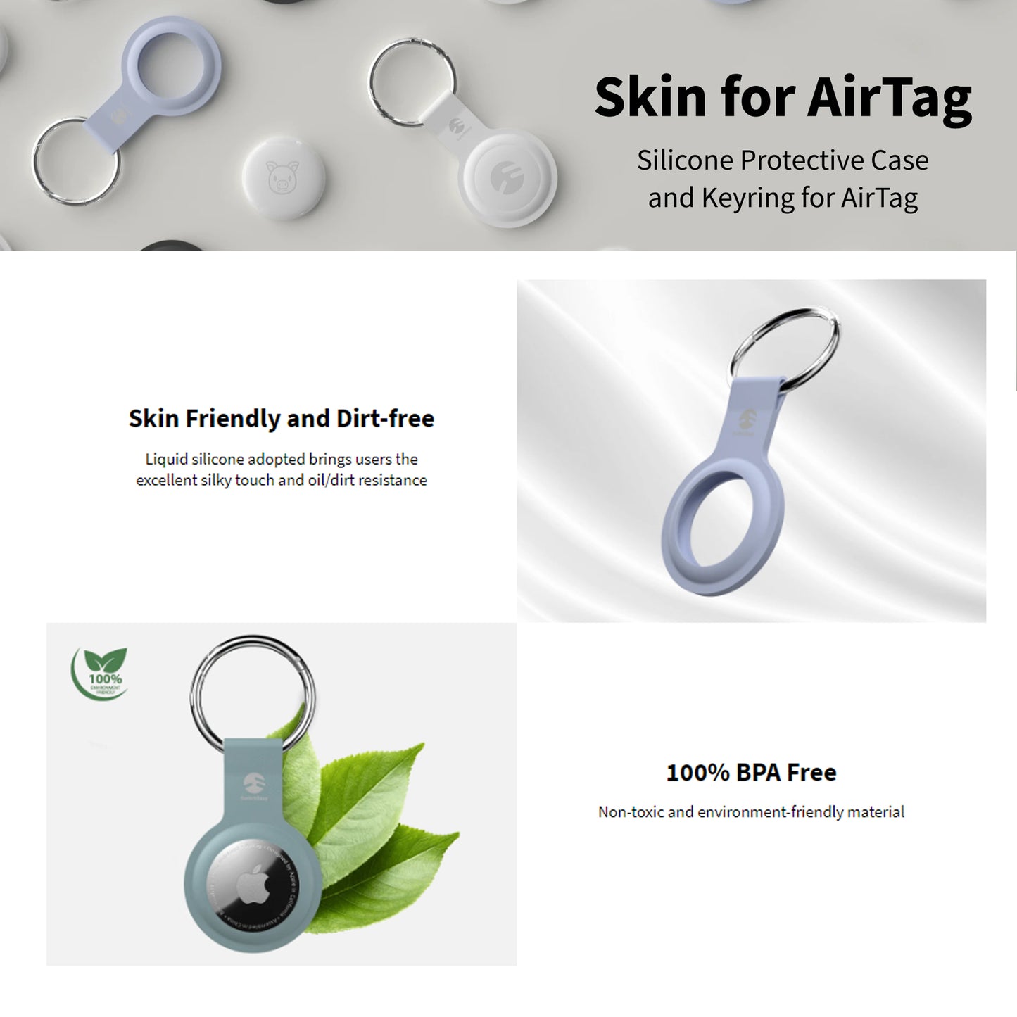 SwitchEasy Skin Case For AirTag - Exquisite Blue (Barcode: 4895241101342 )