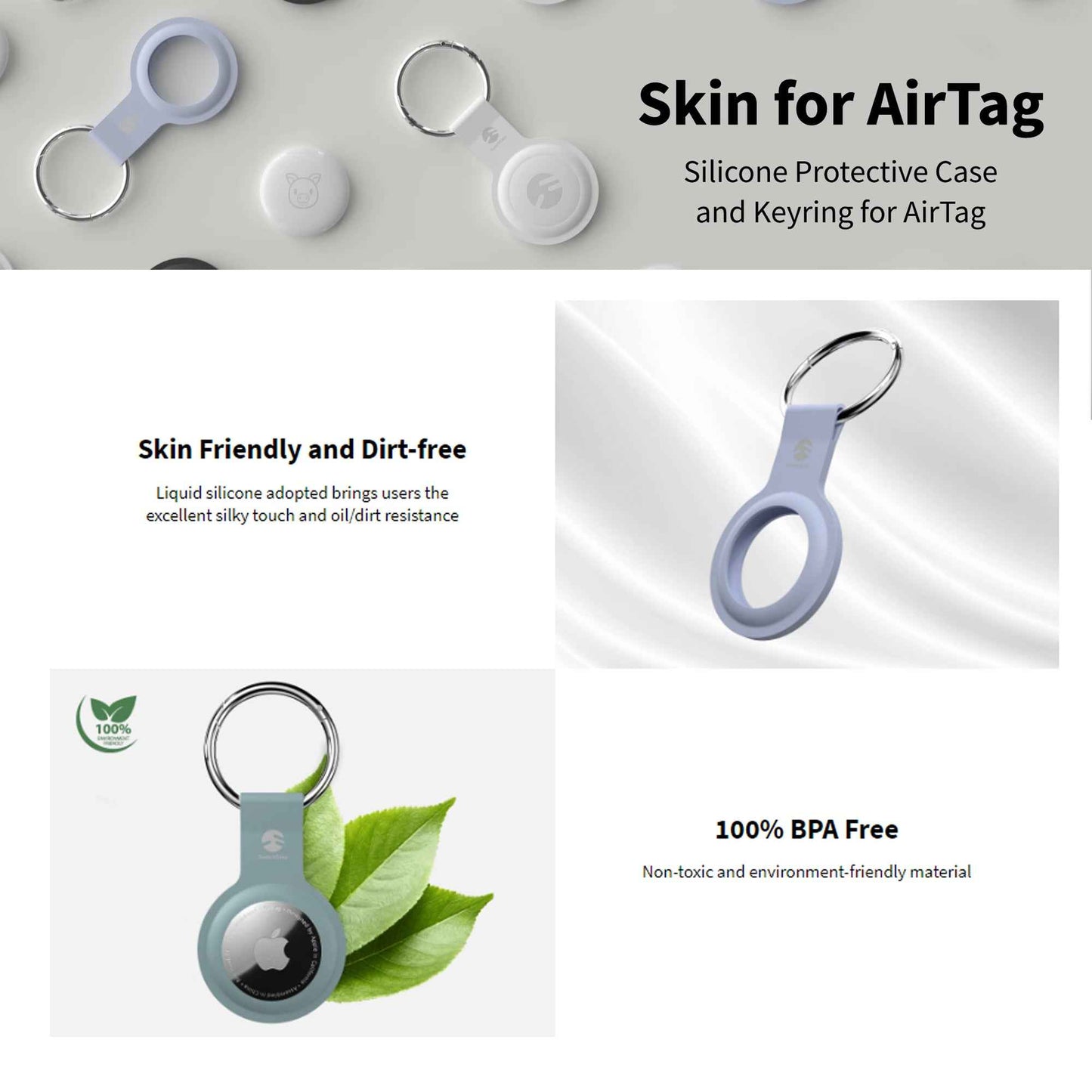 SwitchEasy Skin Case For AirTag - Black (Barcode: 4895241101311 )