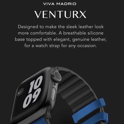 VIVA MADRID Venturx Leather Strap for Apple Watch Series 7 - SE - 6 - 5 - 4 - 3 - 2 - 1 ( 45mm - 42mm - 44mm ) - Red (Barcode: 8886461237566 )