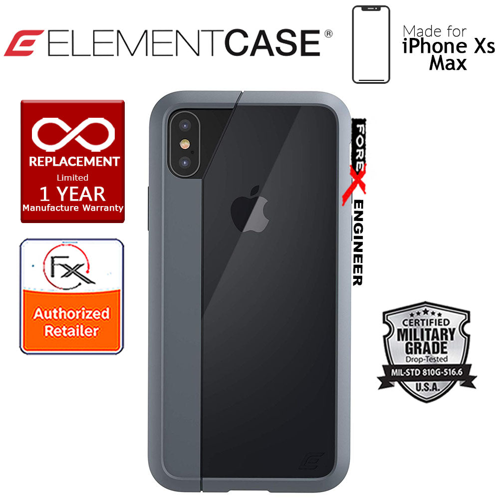 Element Case Illusion for iPhone Xs Max - Military Spec Drop Protection - Grey