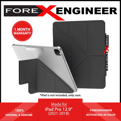 SwitchEasy Origami Nude for iPad Pro 12.9" ( 2021 - 2020 - 2018 ) - Flexi-Folding Folio Clear Case - Black (Barcode: 4895241108495 )