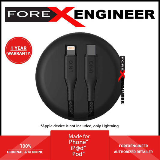 Uniq Halo Smart Cable Organiser ( USB-C to Lightning ) Support 18W PD - Black (Barcode: 8886463665992 )