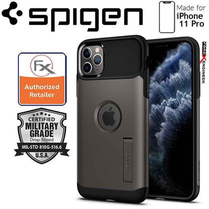 Spigen Slim Armor for iPhone 11 Pro (Gunmetal) - Forexengineer-malaysia