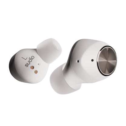 Sudio Wireless Earphone T2 Active Noise Cancellation & Clear Dynamic Sound - White (Barcode: 7350071384121 ) - Forexengineer -Malaysia- 7350071384121