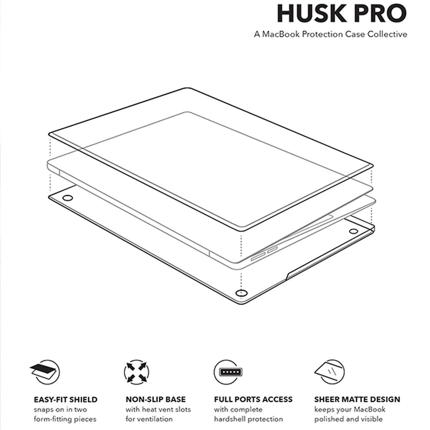 Uniq Husk Pro Claro Case for Macbook Air 13" ( 2020 ) - Matte Clear Dove (Barcode: 8886463673911 )