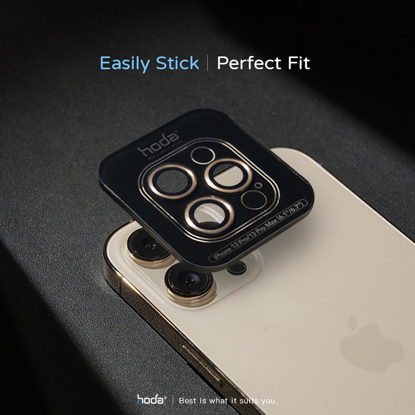 Hoda Sapphire Lens Protector for iPhone 13 Pro - 13 Pro Max - Gold (3pcs) (Barcode: 4711103542842 )