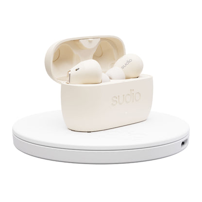 Sudio Wireless Earphone E2 - Hybrid Active Noise Cancellation Spatial Audio - Sand (Barcode: 7350071384695 ) - Forexengineer -Malaysia- 7350071384695