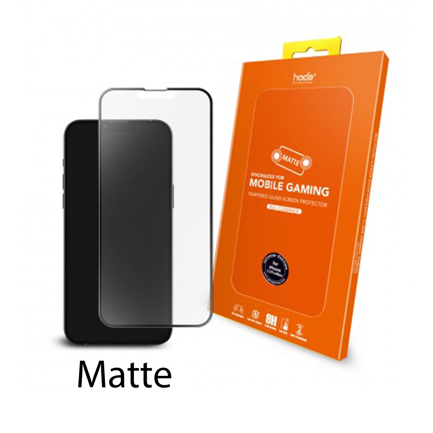 Hoda Tempered Glass for 14 - 13 - 13 Pro ( Gaming anti-glare 2.5D 0.33mm Full Coverage ) - Matte (Barcode: 4711103545485 )