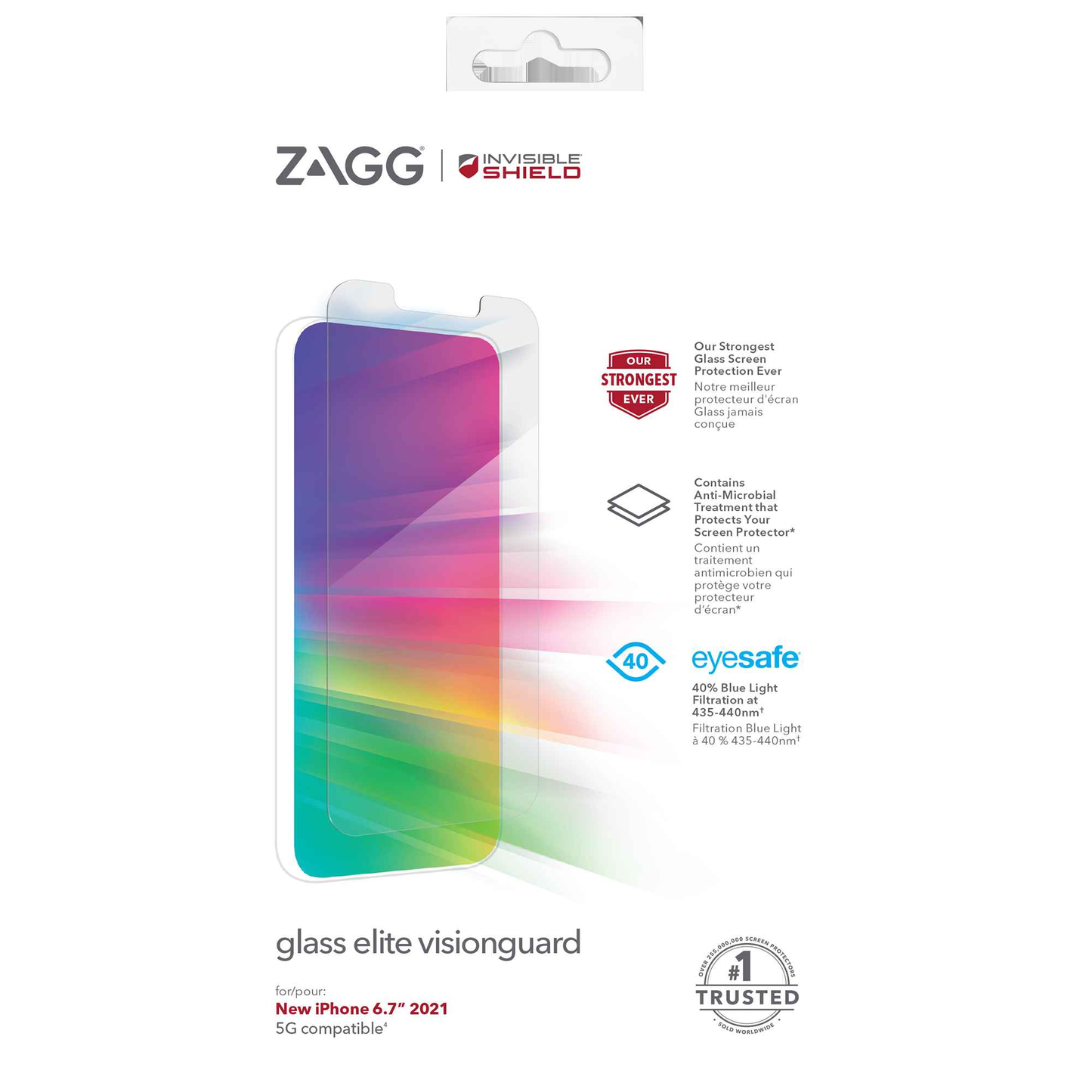 InvisibleShield Glass Elite VisionGuard for iPhone 13 Pro Max 6.7" 5G - Case Friendly Screen (Barcode: 840056148901 )