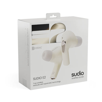 Sudio Wireless Earphone E2 - Hybrid Active Noise Cancellation Spatial Audio - Sand (Barcode: 7350071384695 ) - Forexengineer -Malaysia- 7350071384695