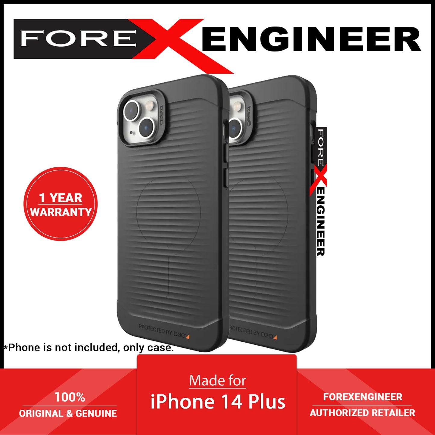 Gear4 Havana Snap for iPhone 14 Plus - Magsafe Compatible - Black (Barcode: 840056165809 )