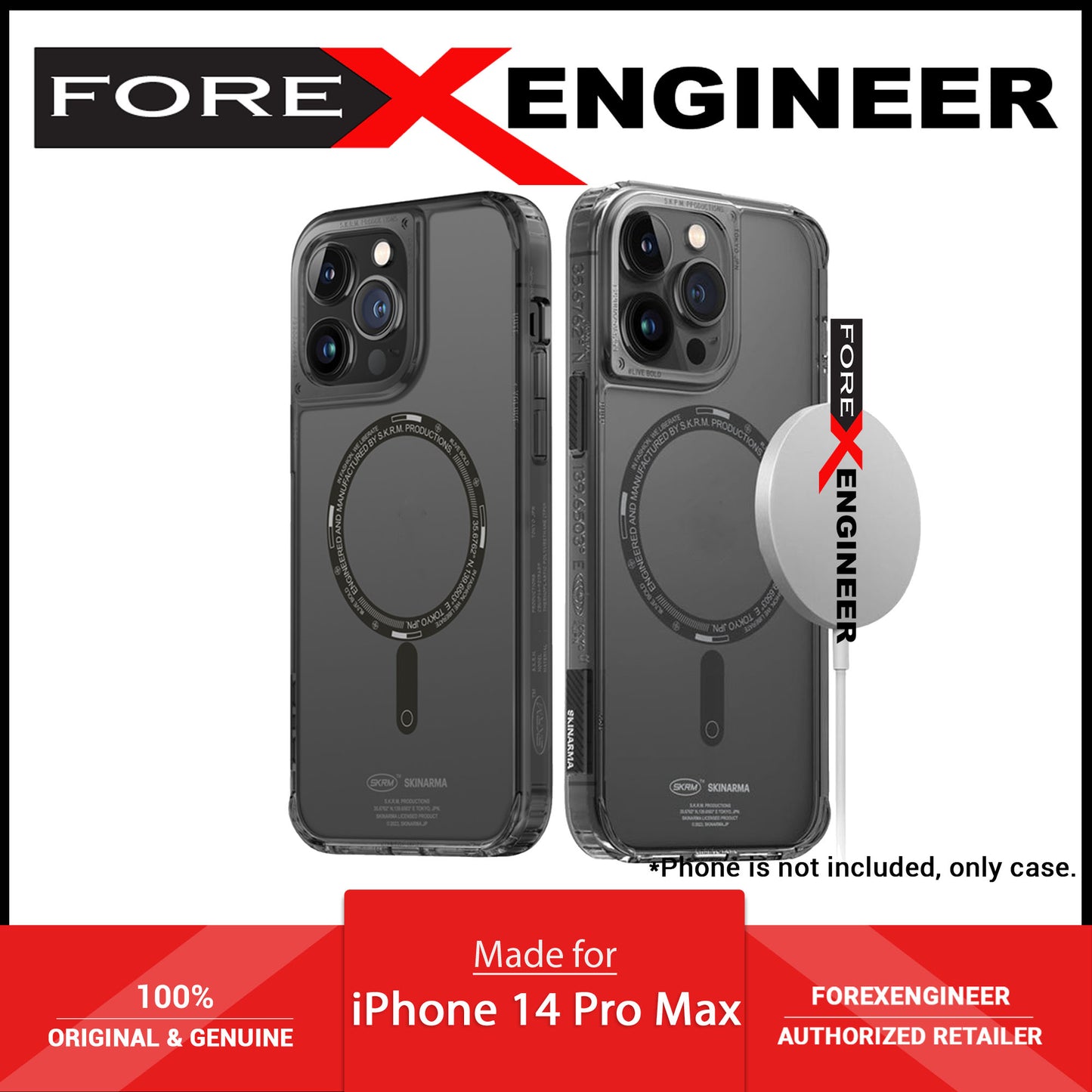 SKINARMA Saido Mag-Charge for iPhone 14 Pro Max - Compatible with Magsafe - Smoke (Barcode: 8886461242003 )