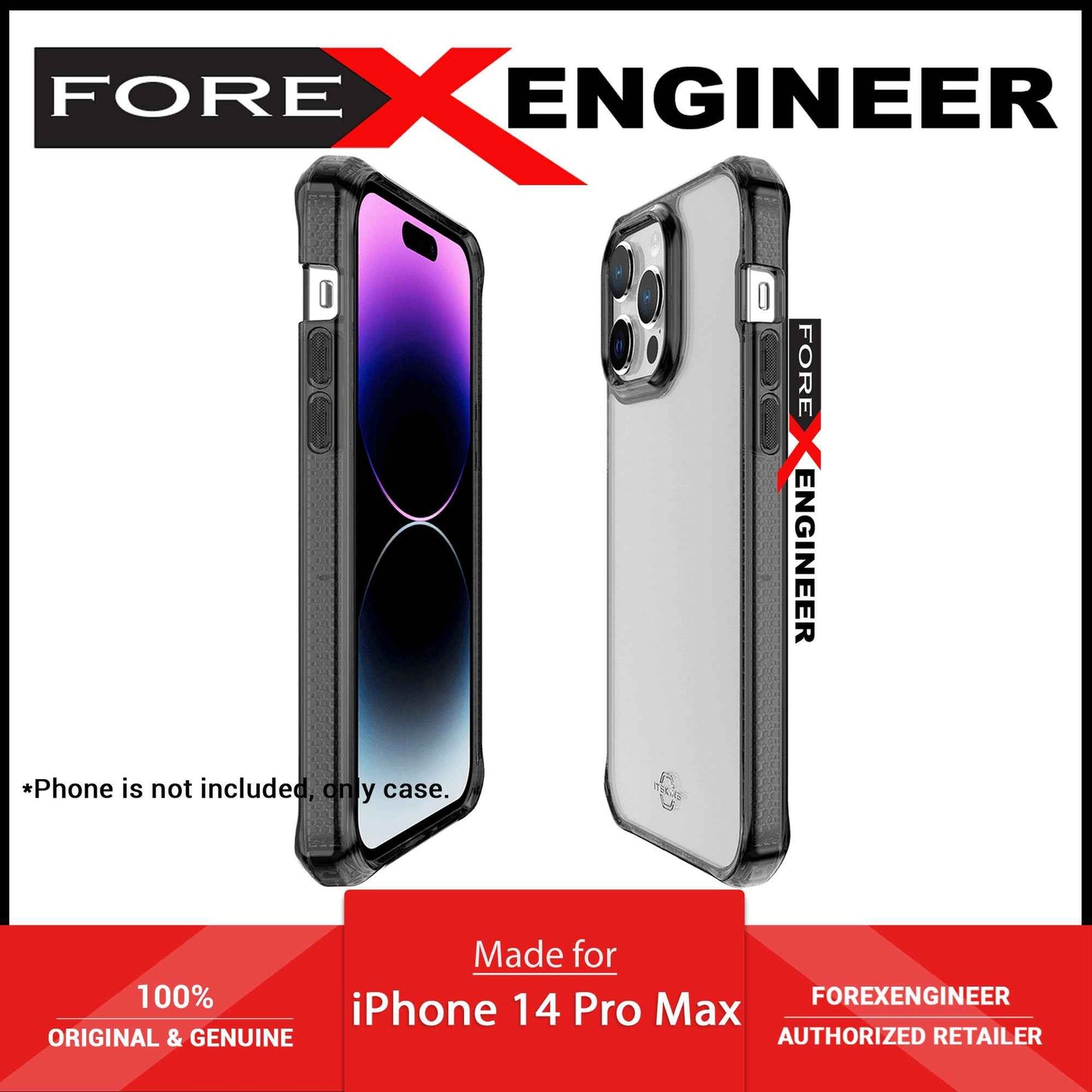 ITSkins Hybrid Clear for iPhone 14 Pro Max - Black ( Barcode: 4894465137557 )