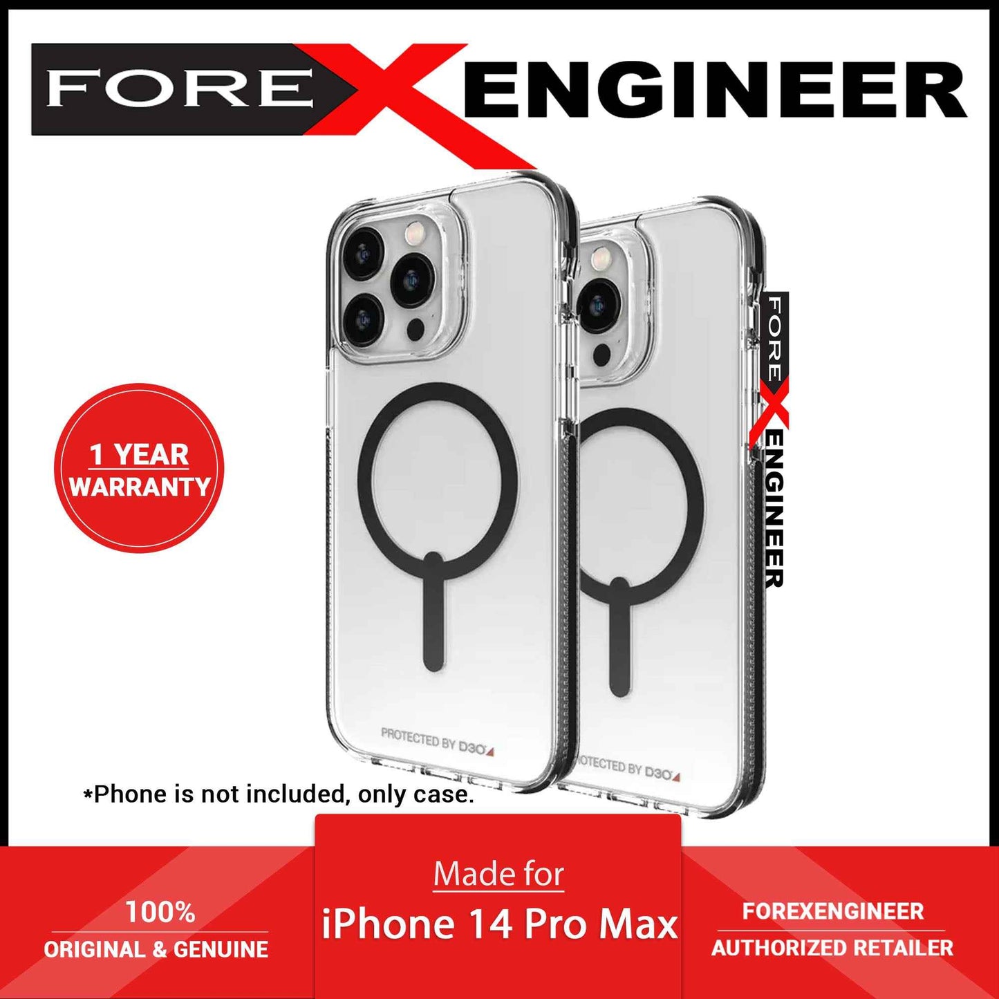 Gear4 Santa Cruz Snap for iPhone 14 Pro Max - Magsafe Compatible - Black (Barcode: 840056166301 )