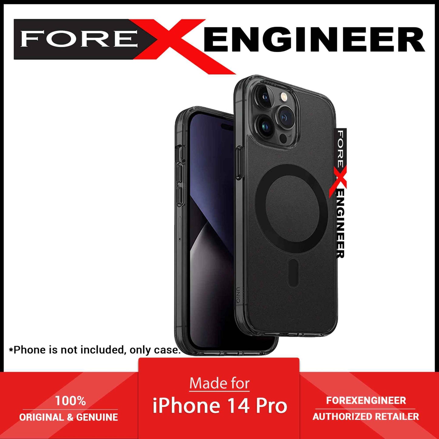 UNIQ LifePro Xtreme MagClick™ for iPhone 14 Pro - Magsafe Charging Compatible - Smoke (Barcode: 8886463681251 )