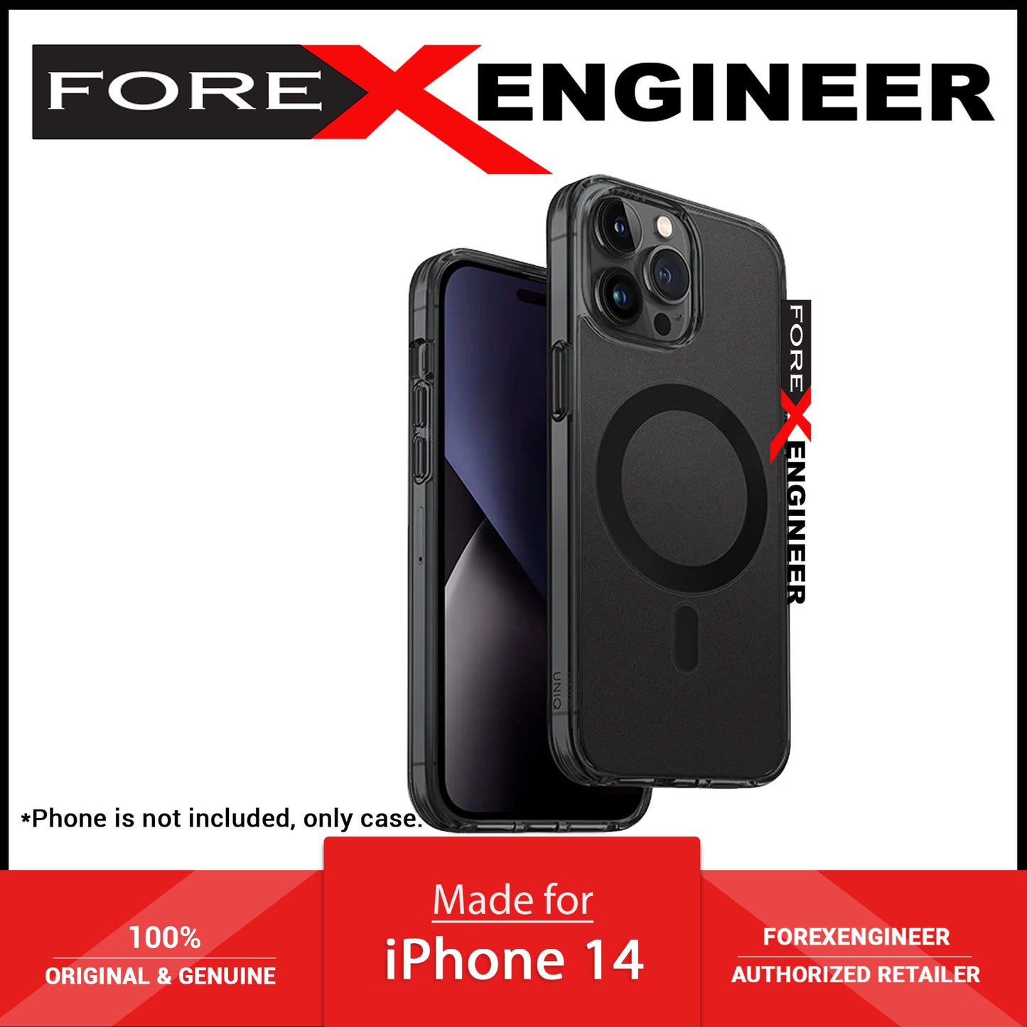 UNIQ LifePro Xtreme MagClick™ for iPhone 14 - Magsafe Charging Compatible - Smoke (Barcode: 8886463681152 )