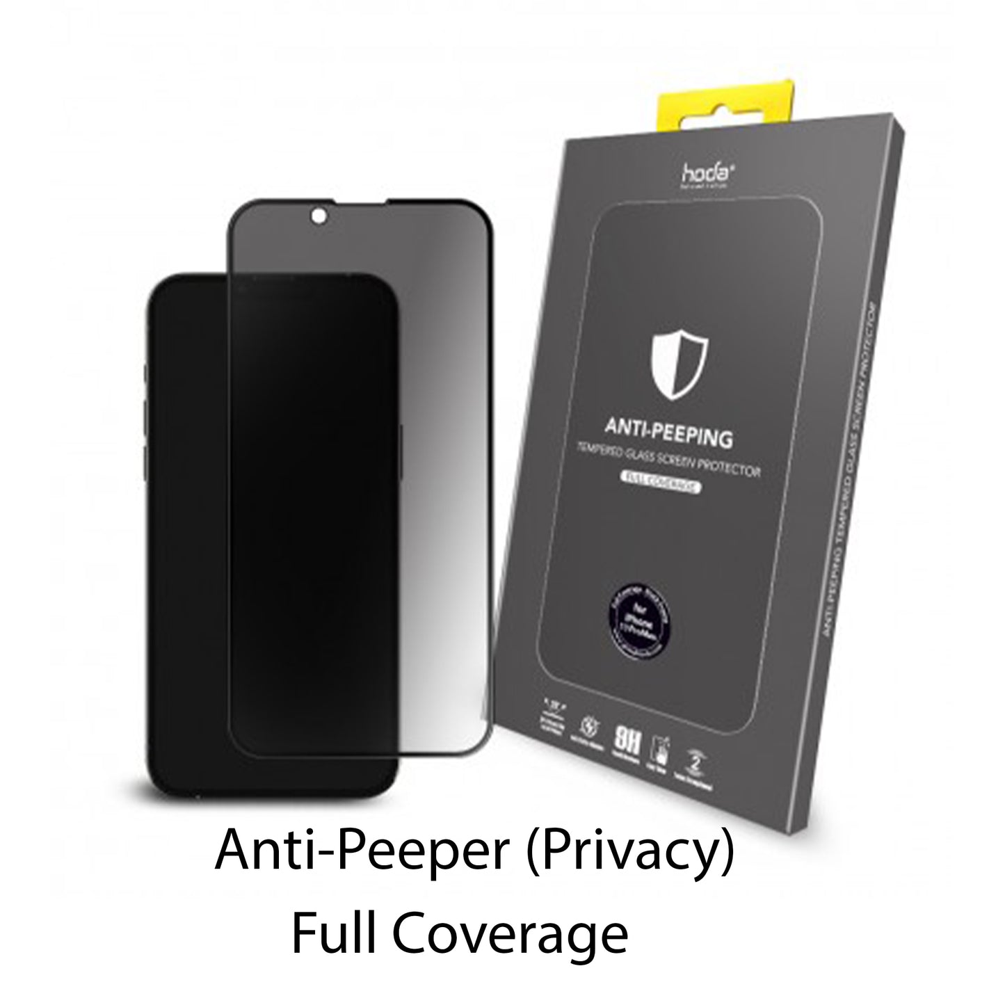 Hoda Tempered Glass for 14 - 13 - 13 Pro ( Anti-Peeper 2.5D 0.33mm Full Coverage ) - Privacy (Barcode: 4711103545805 )