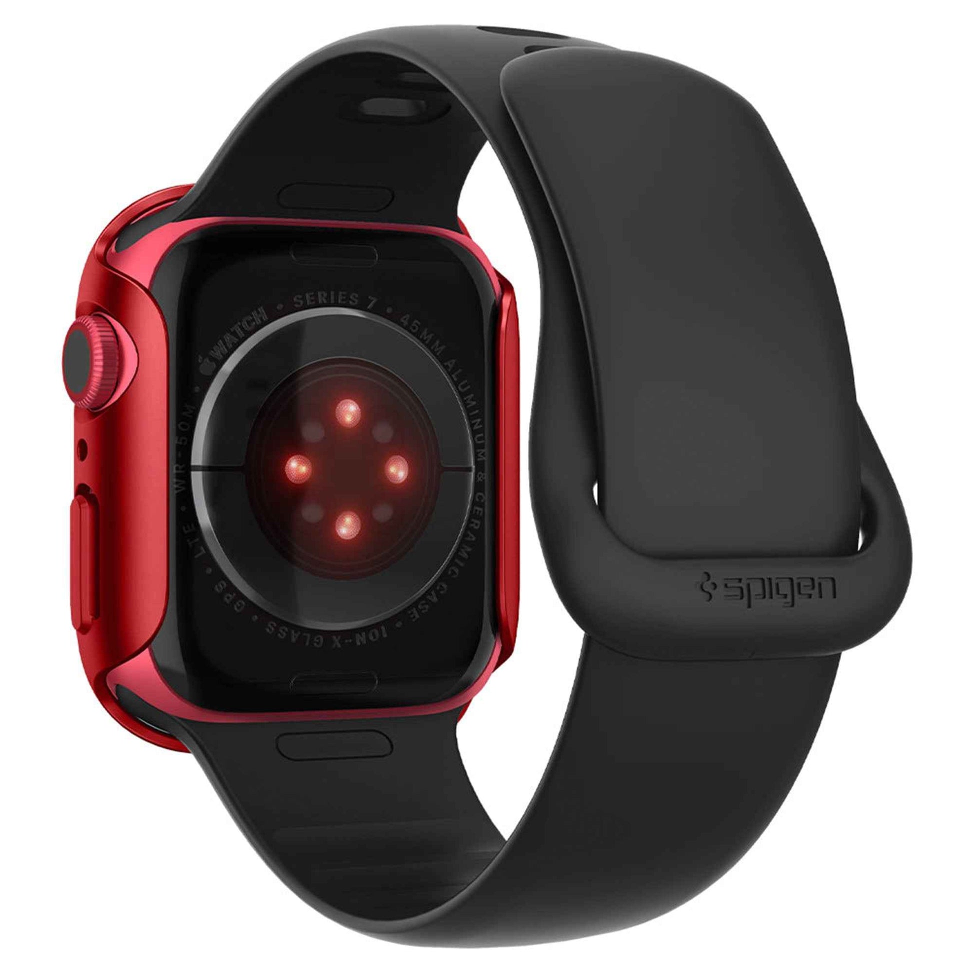 Spigen Thin Fit Case for Apple Watch Series 7 ( 45mm ) - Metallic Red (Barcode: 8809811857627 )