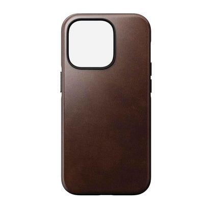 [ONLINE EXCLUSIVE] Nomad Modern Leather Horween Case for iPhone 14 Pro - MagSafe Compatible - Rustic Brown (Barcode: 856500012254 )
