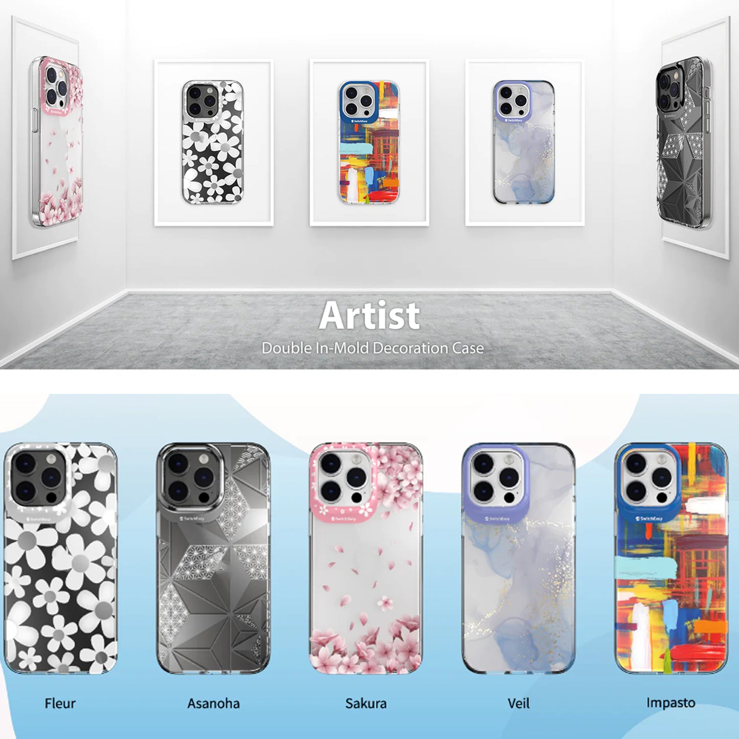 SwitchEasy Artist for iPhone 14 - Double In-Mold Decoration Case - Asanoha (Barcode: 4895241107313 )