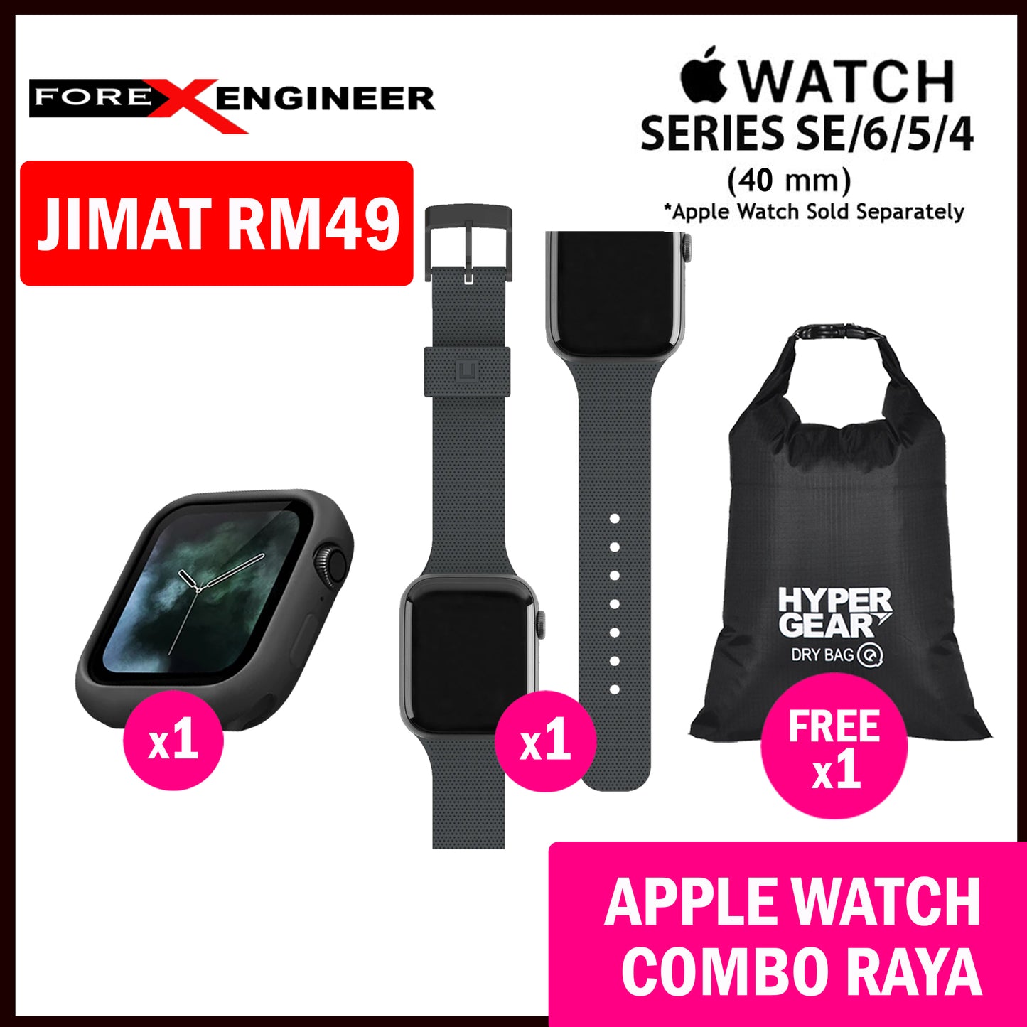 COMBO RAYA UNIQ Lino Watch Case + UAG [U] Dot Silicone Strap for Apple Watch Series SE - 6 - 5 - 4 ( 40mm )