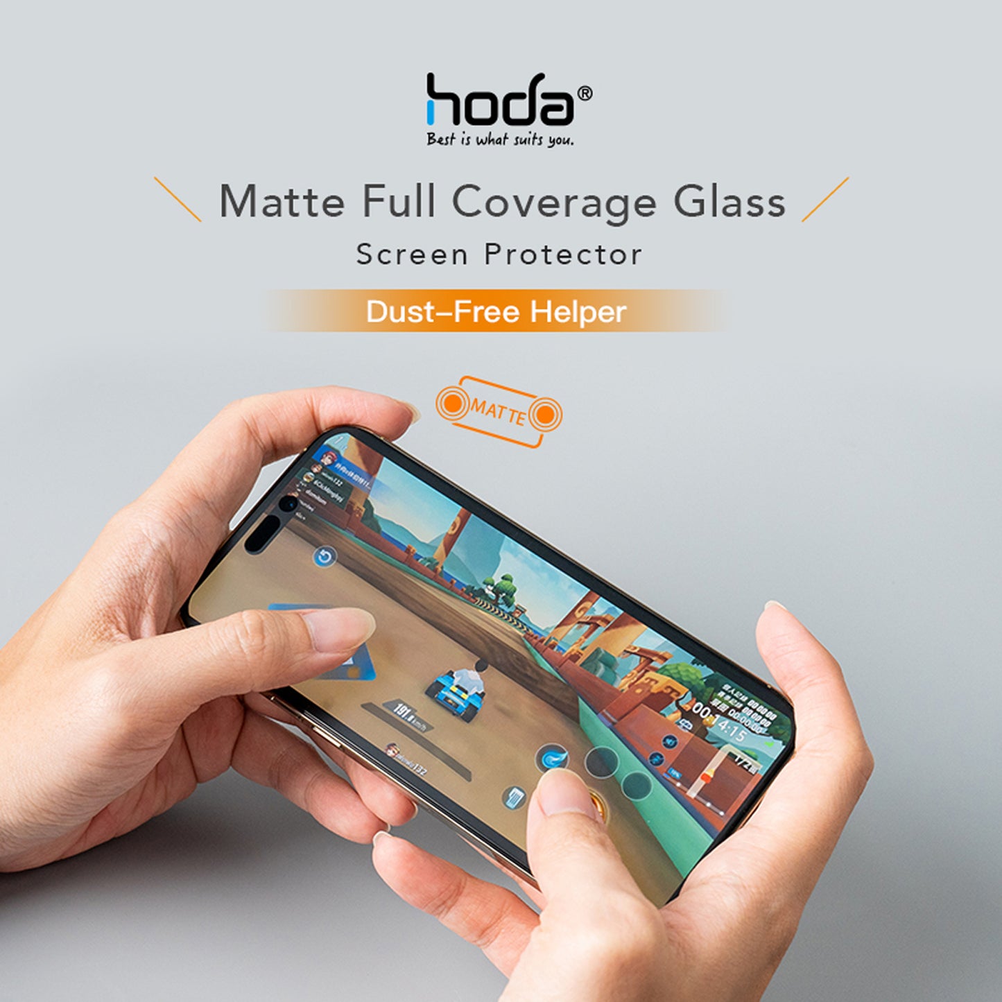 Hoda Gaming Anti-Glare for iPhone 14 Pro Tempered Glass (Dust Free Helper Included) - Matte ( Barcode: 4711103545560 )