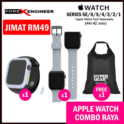 COMBO RAYA Hoda Rough Case + UAG [U] Dot Silicone Strap for Apple Watch Series SE - 6 - 5 - 4 - 3 - 2 - 1 ( 42mm - 44mm )