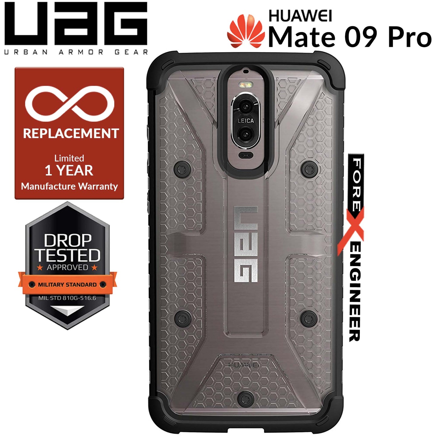 UAG Plasma for Huawei Mate 9 Pro - Feather-Light Rugged Military Drop Tested - Ice color