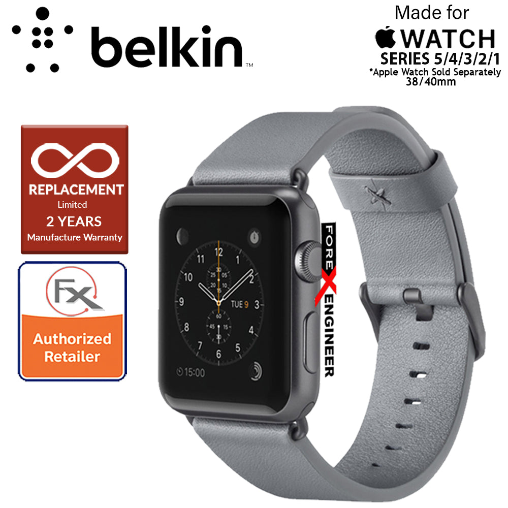 Belkin Classic Leather Band for Apple Watch Series 5 4 3 2 1 38mm 40mm Gray Barcode 745883723737 Forexengineer