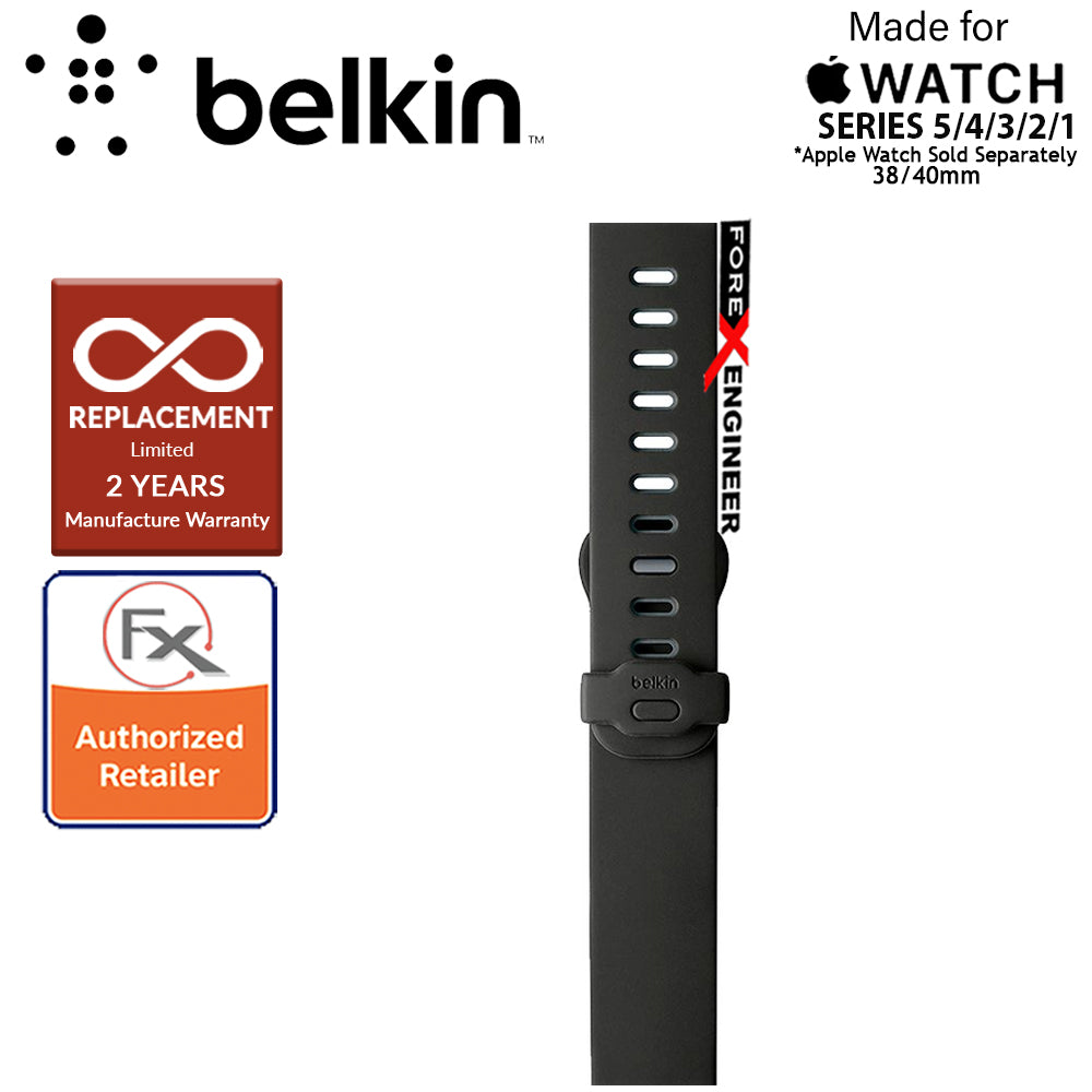 Belkin Sport Band for Apple Watch Series 7 - SE - 6 - 5 - 4 - 3 - 2 - 1 ( 41mm - 40mm - 38mm ) - Black Top ( Barcode : 745883722938 )