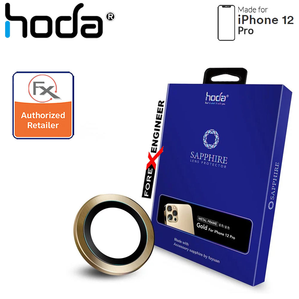 [RACKV2_CLEARANCE] Hoda Sapphire Lens Protector for iPhone 12 Pro - 3 pcs - Gold (Barcode : 4713381519660 )