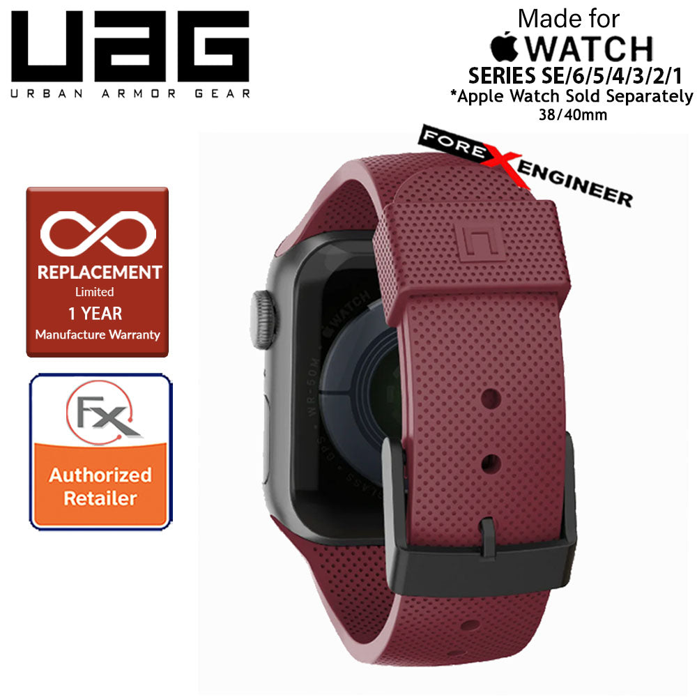 UAG [U] Dot Silicone Strap for Apple Watch Series 7 - SE - 6 - 5 - 4 - 3 - 2 - 1 ( 41mm - 40mm - 38mm ) - Aubergine (Barcode: 812451036275 )