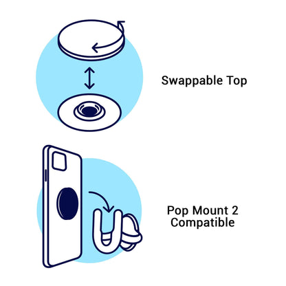 PopSockets PopGrip Swappable Premium - Tidepool Ultra Mint (Barcode: 840173707036 )