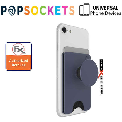 PopSockets PopWallet+ - PopWallet Plus - hold up to 3 credit cards or 6 business cards - Shadow Blue Color ( Barcode : 842978158068 )
