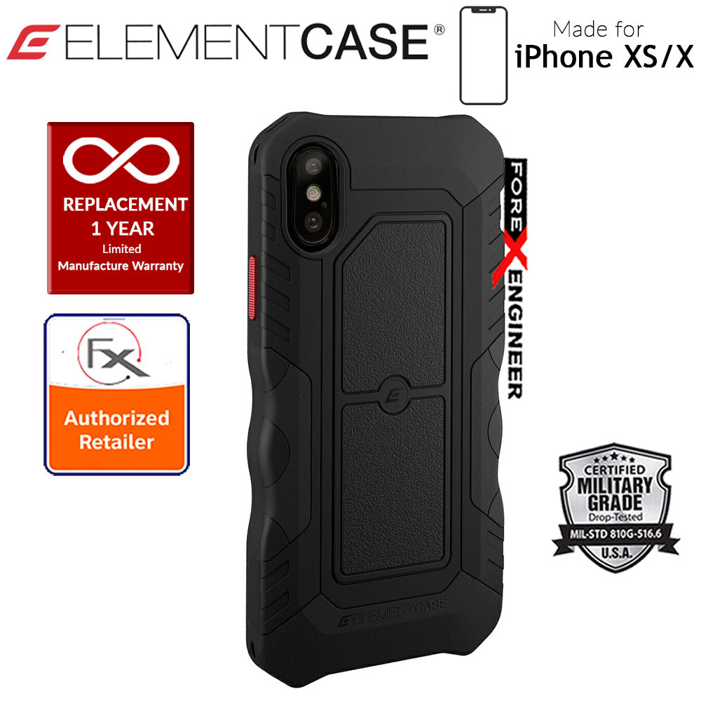 Element Case Recon for iPhone X - Xs - Military Grade Drop Proof Protection Case - Black