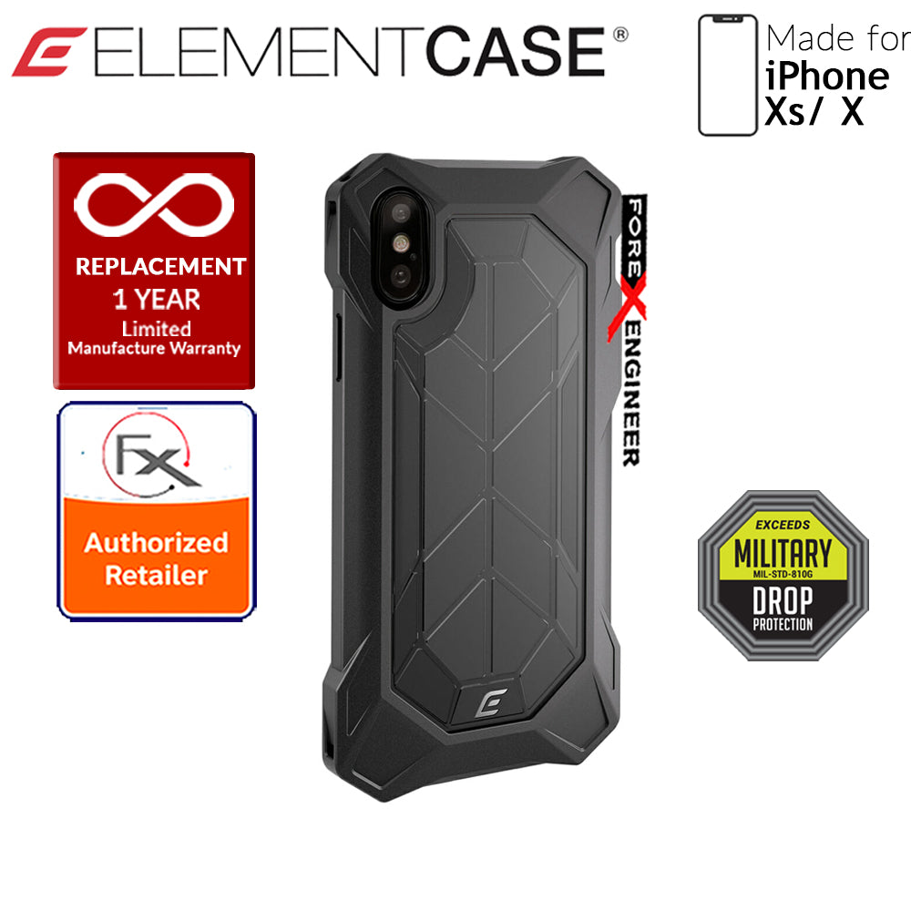 Element Case Rev for iPhone Xs - X - 3 meters Drop Proof Protection - Black