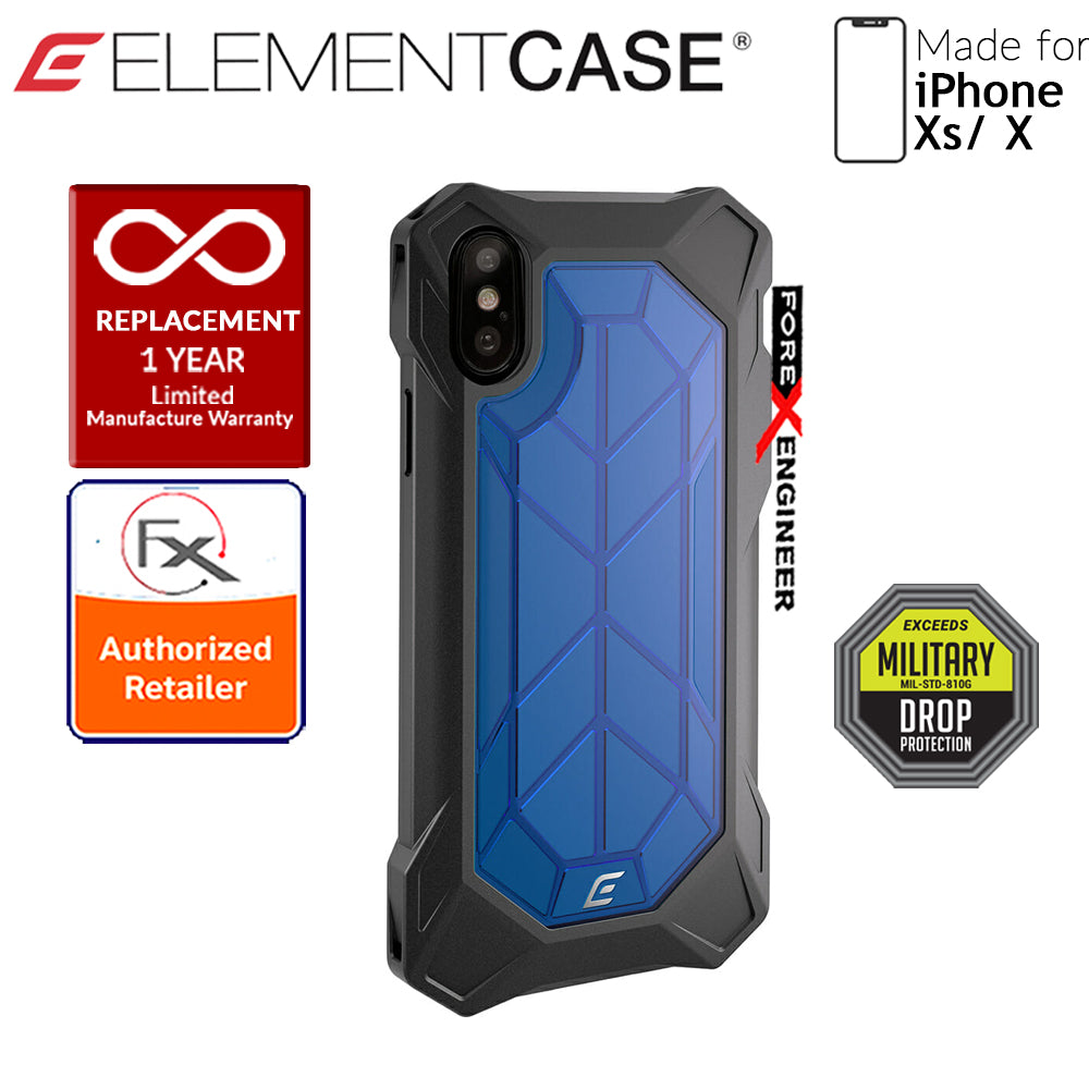 Element Case Rev for iPhone Xs - X - 3 meters Drop Proof Protection - Blue