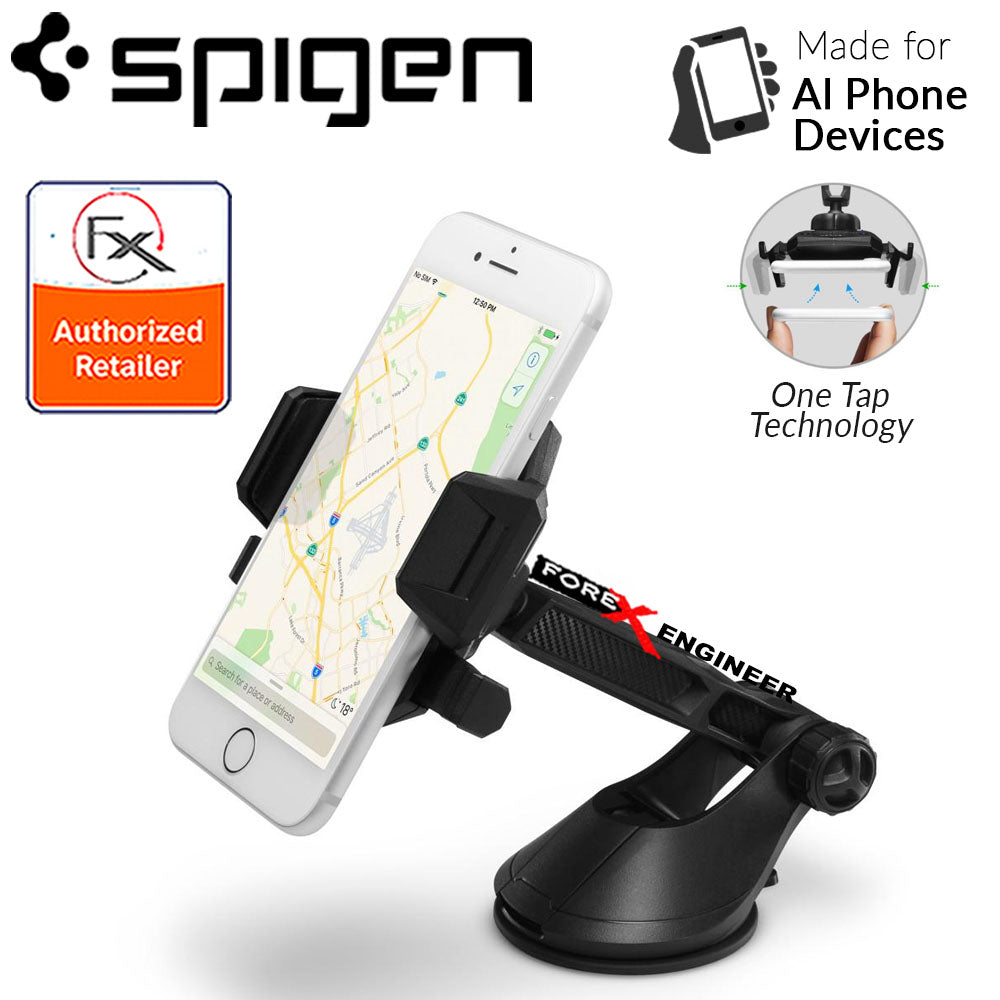 DE-RESERVE Spigen Car Mount Holder Kuel Signature TS36 -360 Angles with One Tap Technology - Black