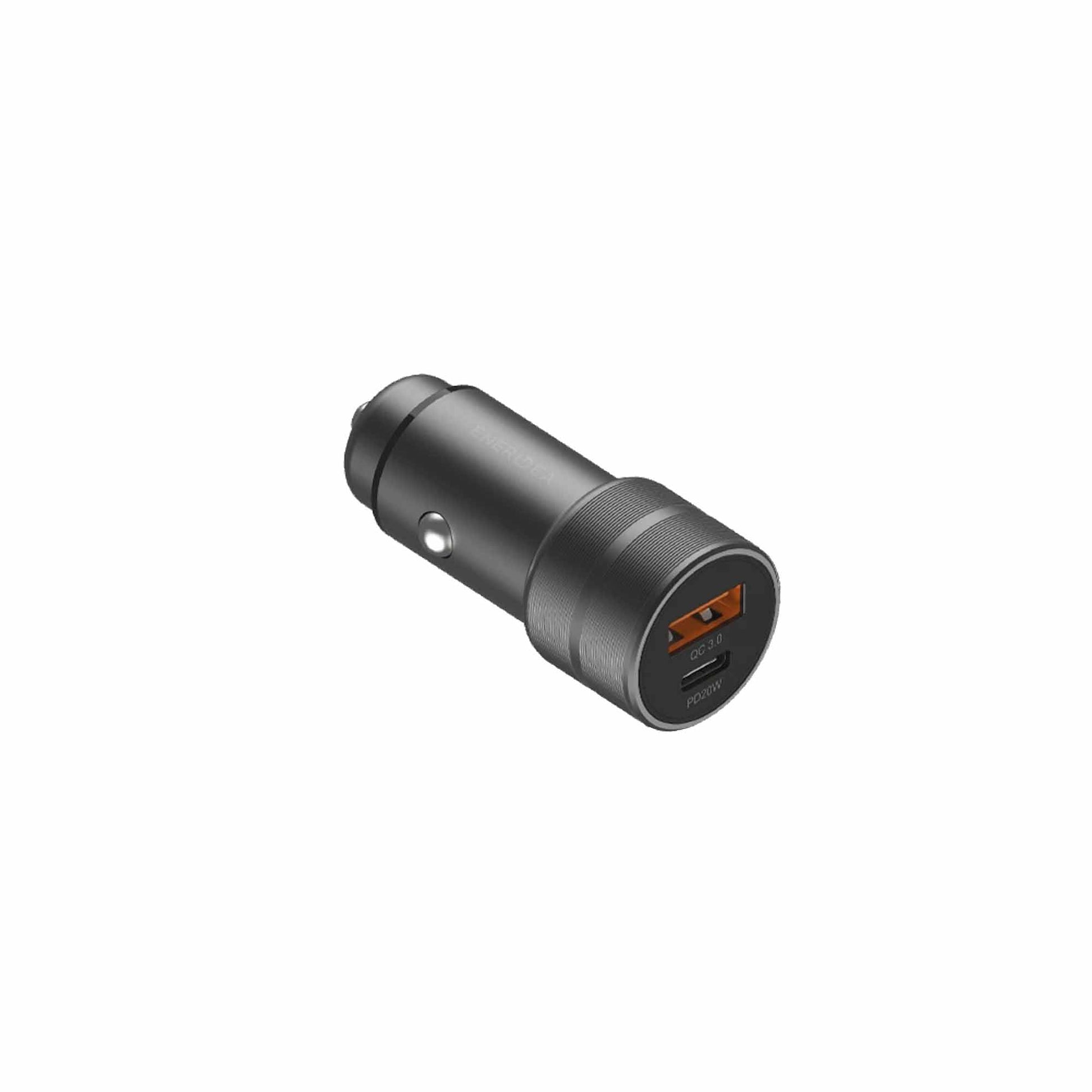 Energea AluDrive PD20+ Car Charger ( USB-C PD20 + USB-A QC3.0 Duo Port Aluminium 38W ) - Gunmetal (Barcode: 6957879424120 ) - Forexengineer -Malaysia- 6957879424120