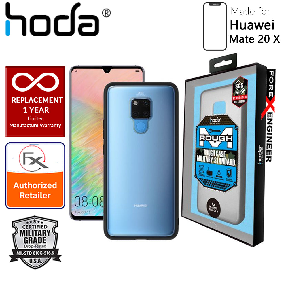 HODA ROUGH Military Case for Huawei Mate 20 X - Military Drop Protection - Black
