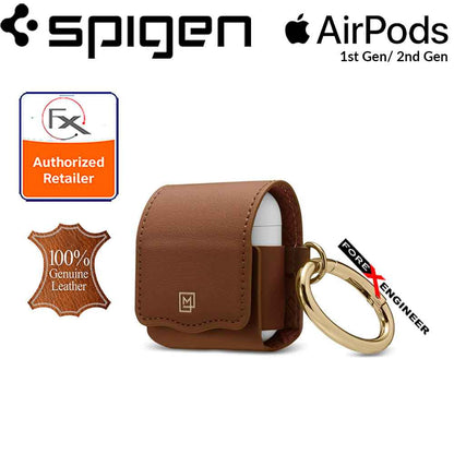 Spigen La Manon Leather for AirPods 2nd Gen - 1st Gen - Brown - Forexengineer-malaysia