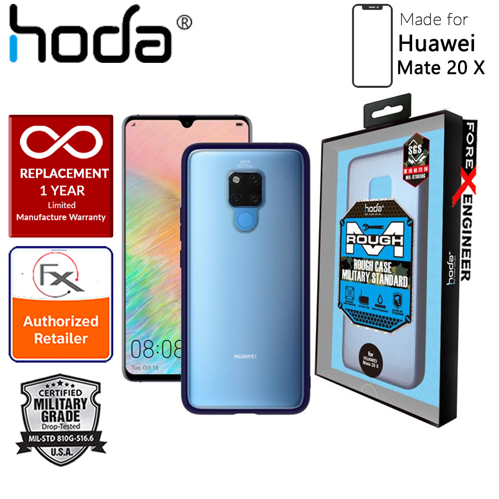 HODA ROUGH Military Case for Huawei Mate 20 X - Military Drop Protection - Dark Blue